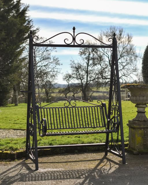 'Bradley' Swing Two Seater Black Bench - thumbnail