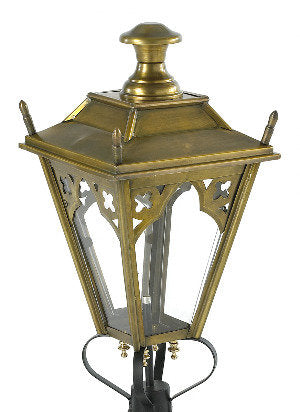 Medium Antique Brass Gothic Lantern on a white background