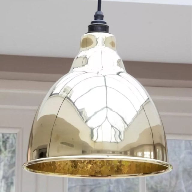 'Ashbury' Polished Brass Bowl Pendant Light - thumbnail