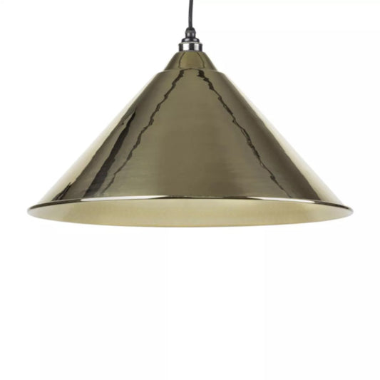 'Grange' Brass Cone Pendant Light 