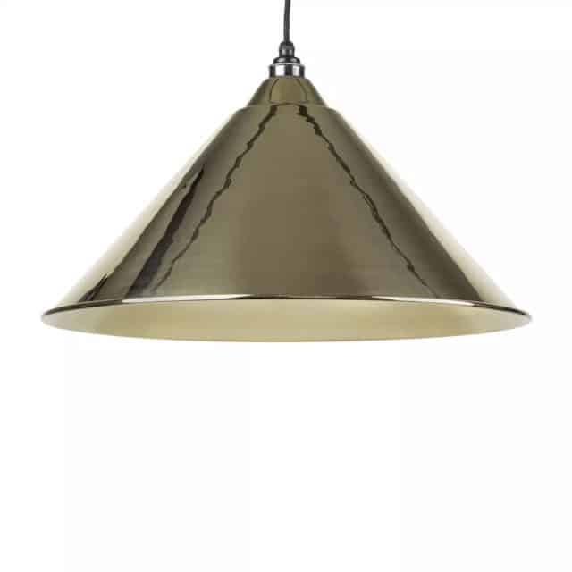 'Grange' Brass Cone Pendant Light - thumbnail