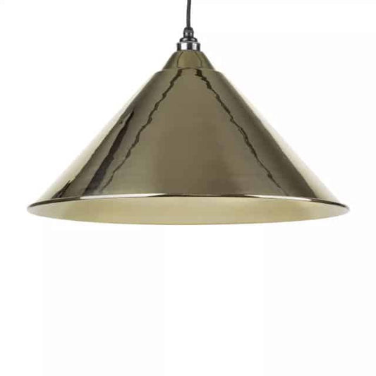 'Grange' Brass Cone Pendant Light - thumbnail