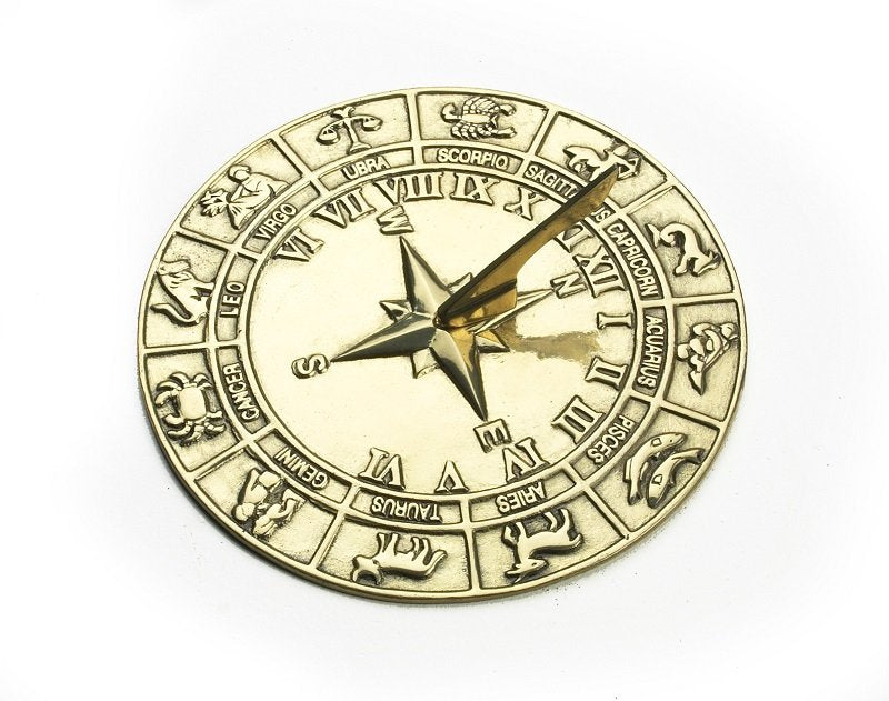 Polished Brass Zodiac Sundial