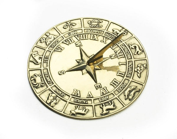 Polished Brass Zodiac Sundial