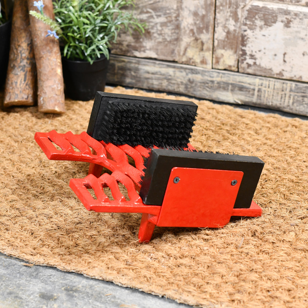 Bright Red "The Trio" Garden Boot Scraper