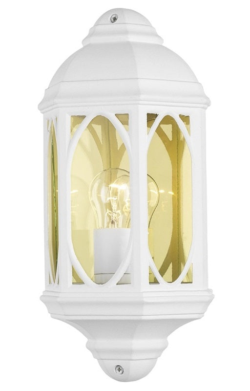Glacier White Traditional Flush Fitting Wall Lantern
