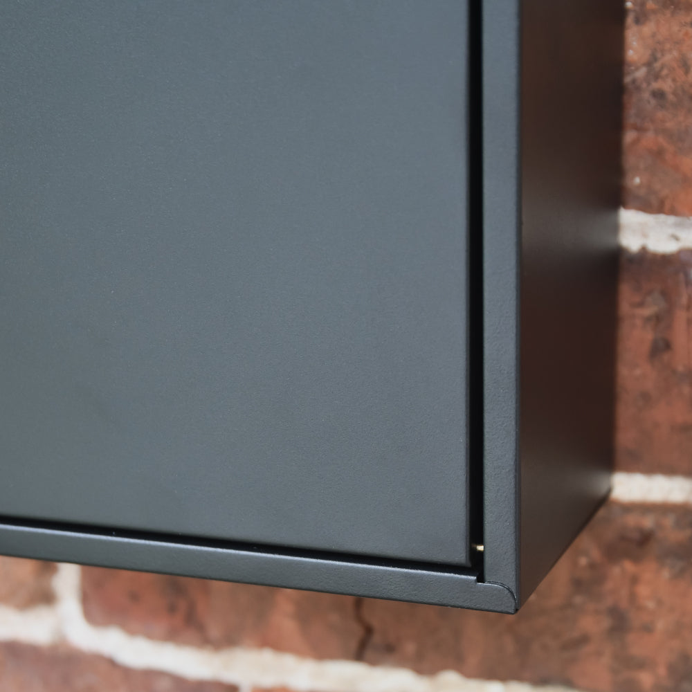 Slimline black post box 