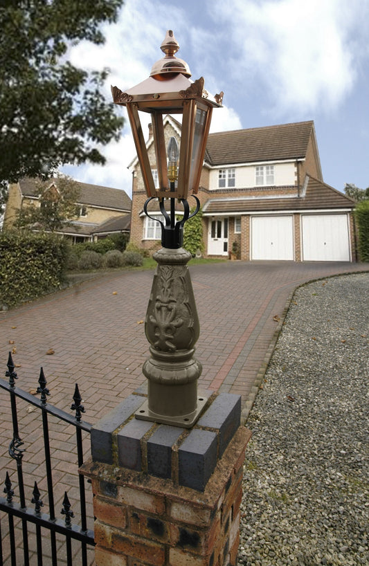 Russet Brown & Copper Mini Victorian Lamp post set