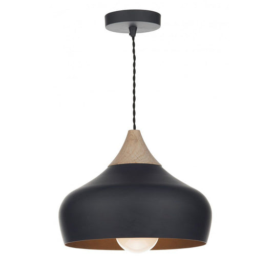 'Broxton' Modern Metal Pendant Light In Black 