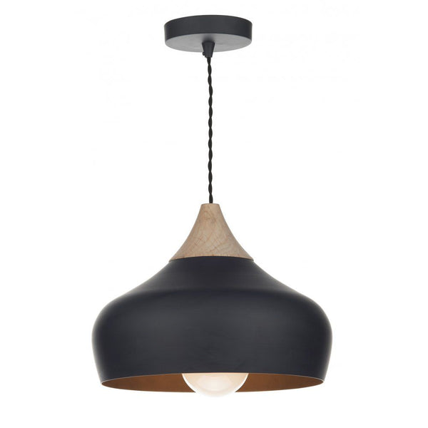 'Broxton' Modern Metal Pendant Light In Black