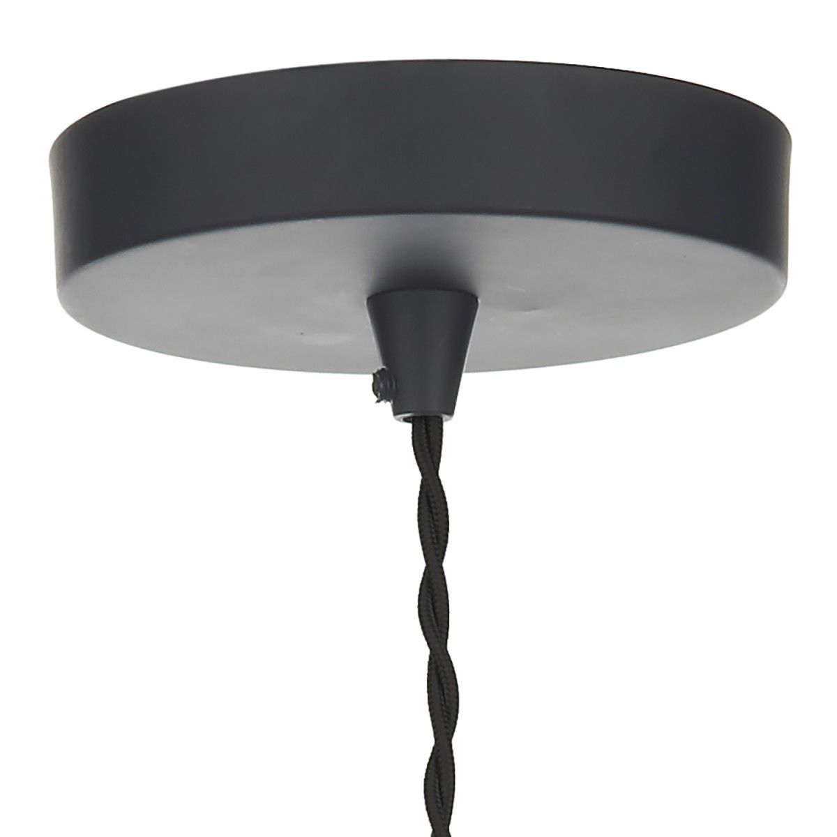 Close up of the black ceiling rose 
