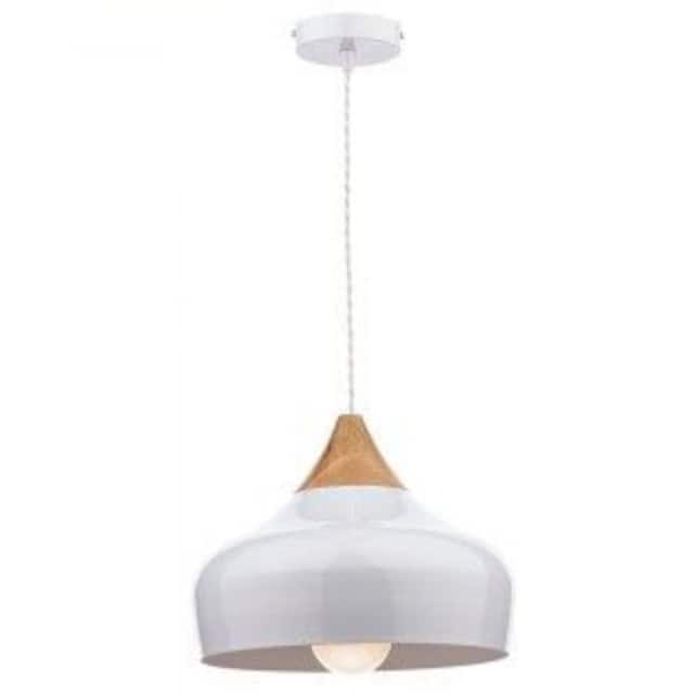 'Broxton' Modern Metal Pendant Light In White - thumbnail