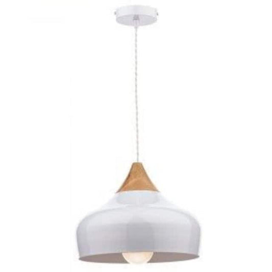 'Broxton' Modern Metal Pendant Light In White - thumbnail