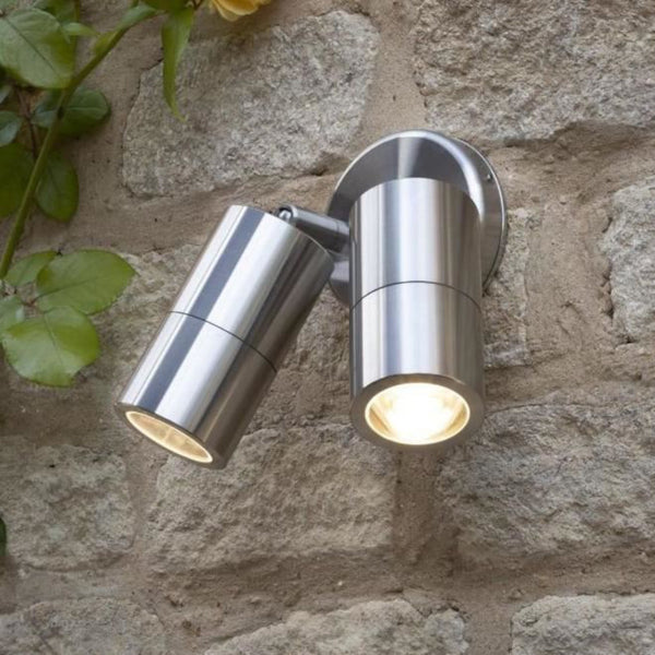 'Brunel' Double Cylinder Silver Wall Light