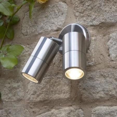 'Brunel' Double Cylinder Silver Wall Light - thumbnail