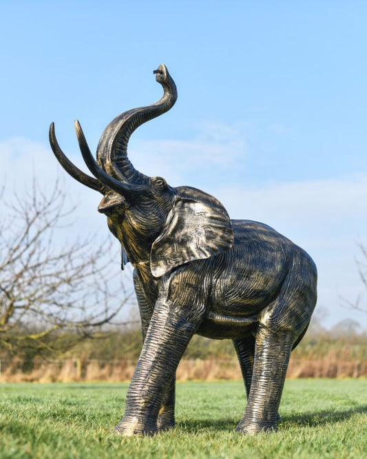 Brushed Black And Gold 'Elefante' Water Fountain