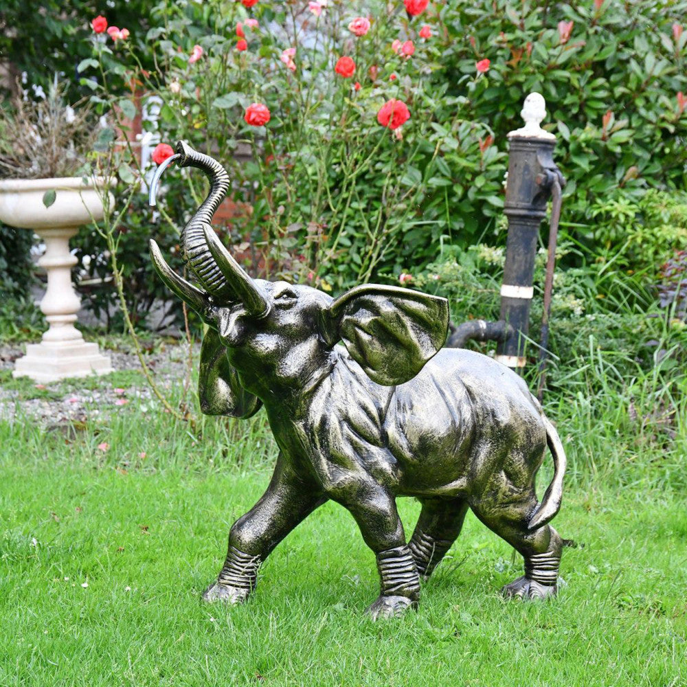 Brushed Black And Gold 'Pequeno Elefante' Water Fountain