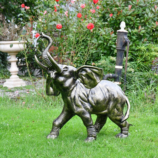 Brushed Black And Gold 'Pequeno Elefante' Water Fountain
