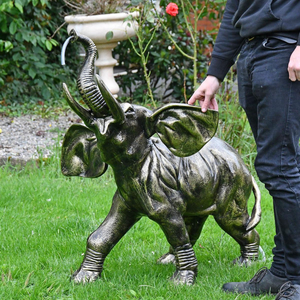 Life size scale of the small elephant water fountain
