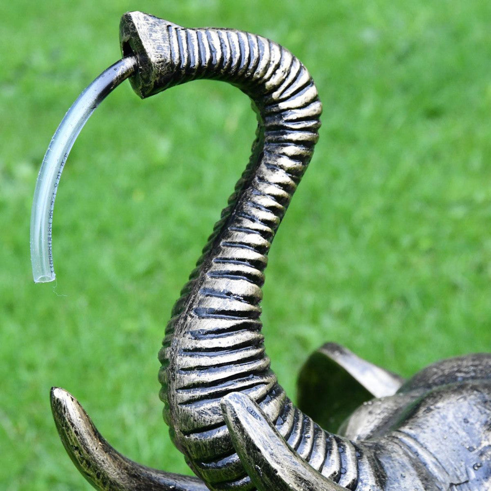 View of the brushed black and gold trunk