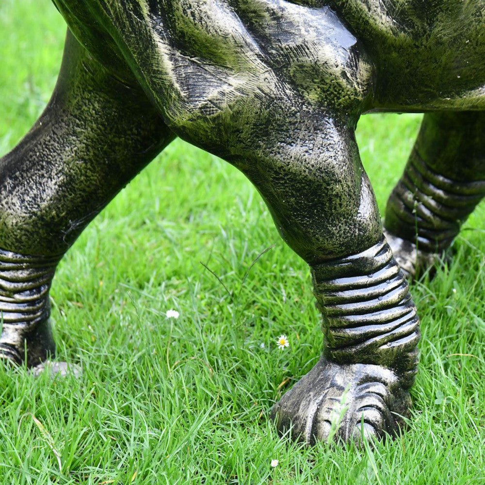 Magnified view of the ornate elephant feet