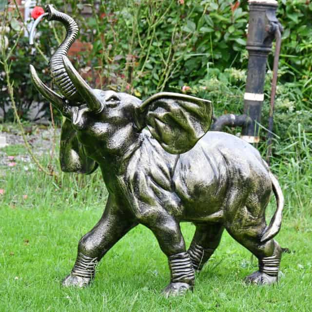 Brushed Black And Gold 'Pequeno Elefante' Water Fountain - thumbnail
