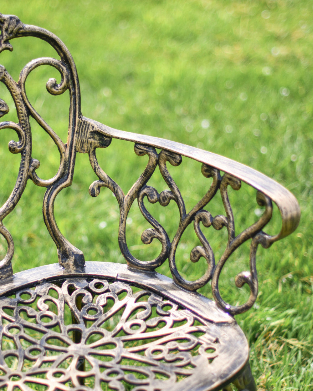 Decorated bench arm rests 