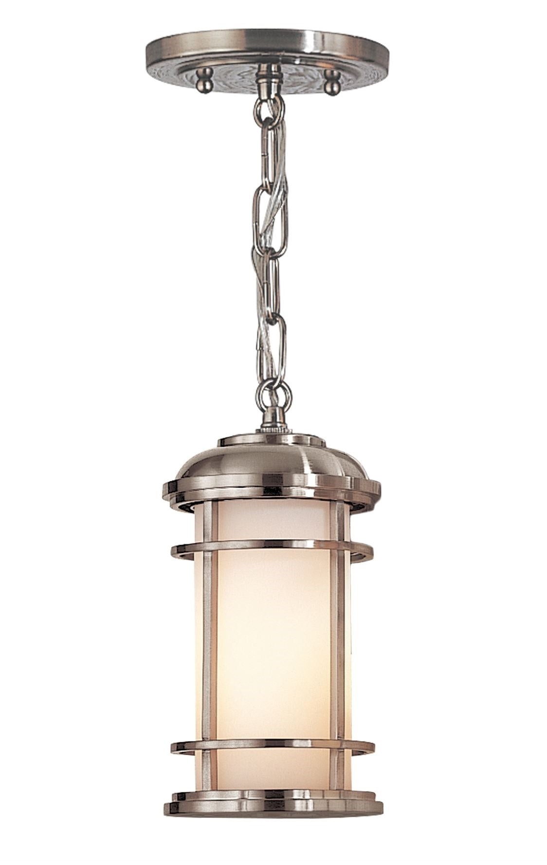 Brushed Zinc Modern Hanging Chain Lantern