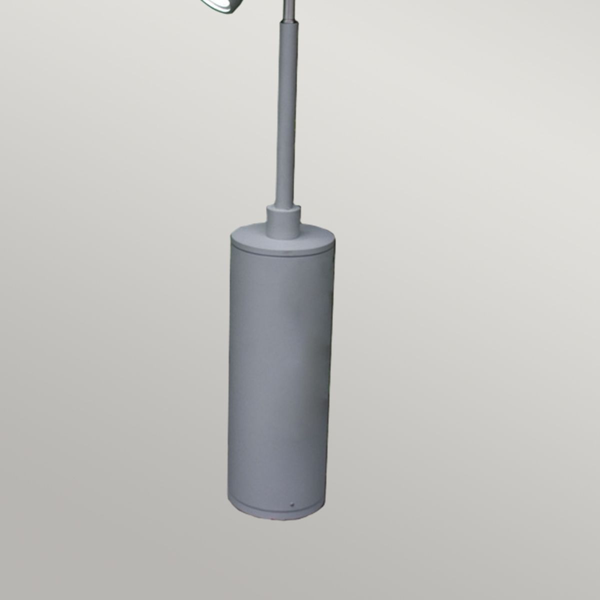 Magnified view of the silver bollard base