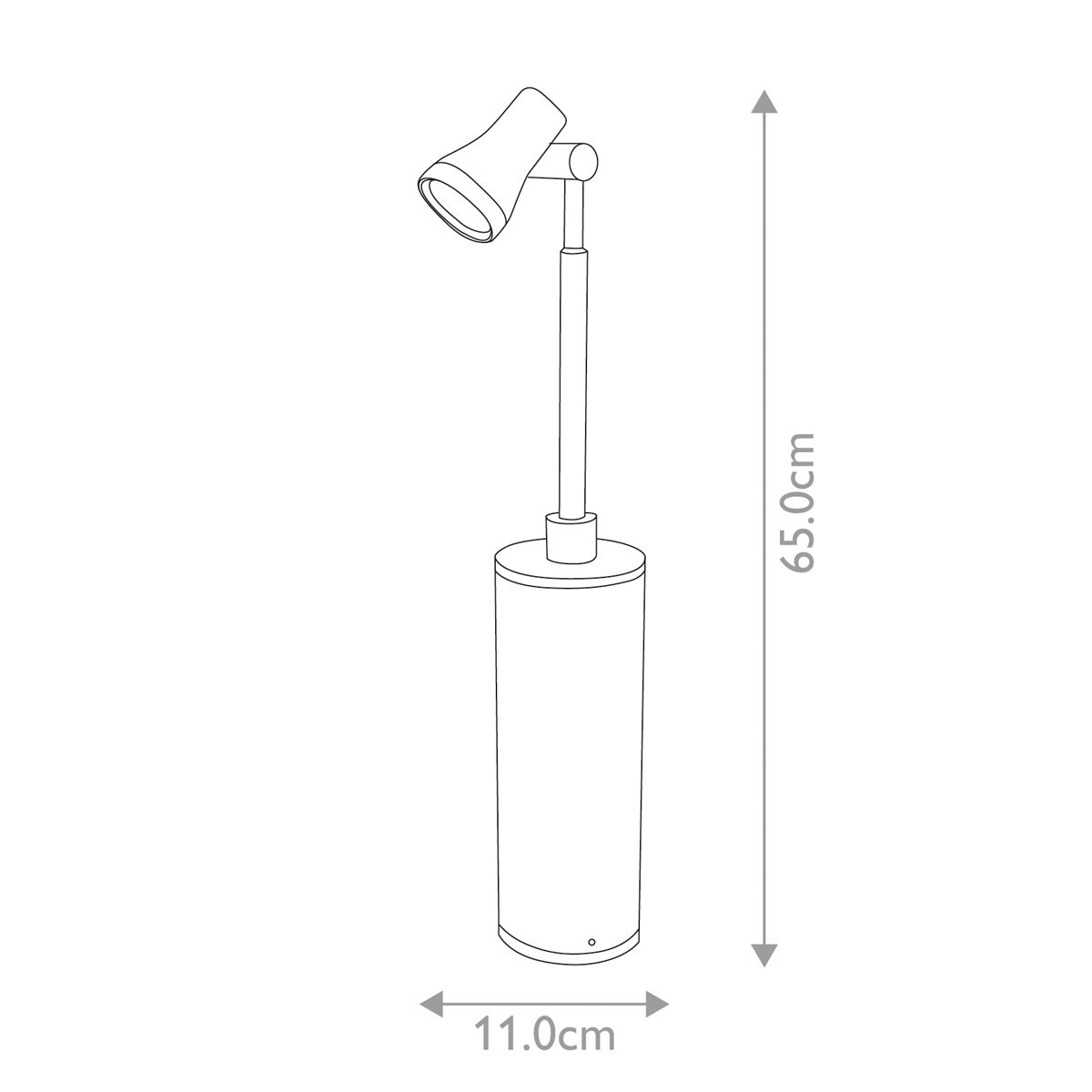 Dimensions for the 'Brynbella' Singled Head Spotlight Bollard