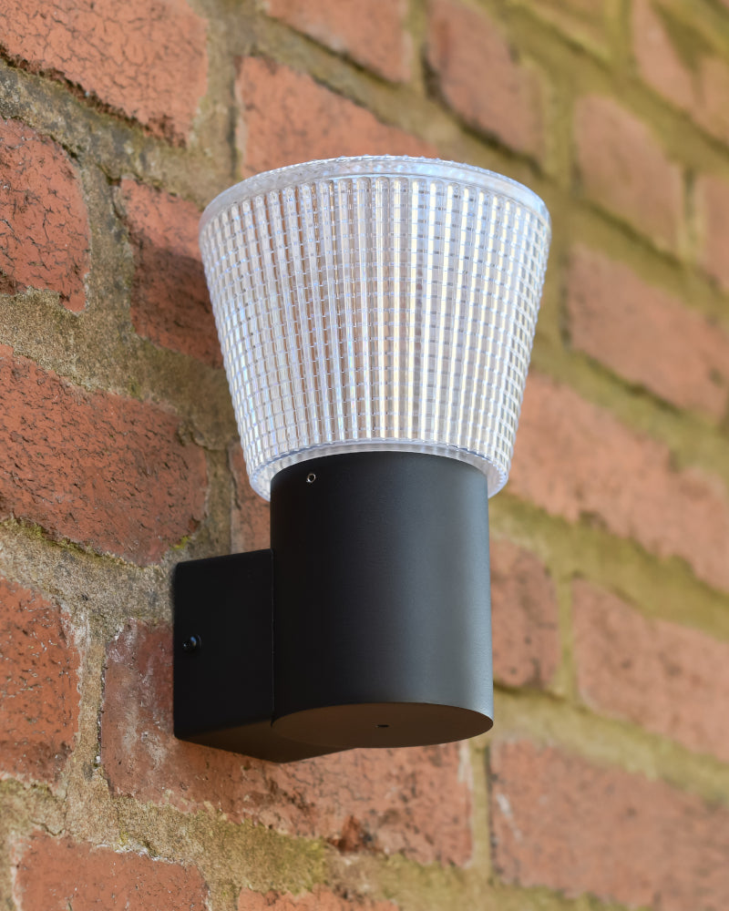 Close up of the 'Buckden' Contemporary Bottom Fix Wall Light 