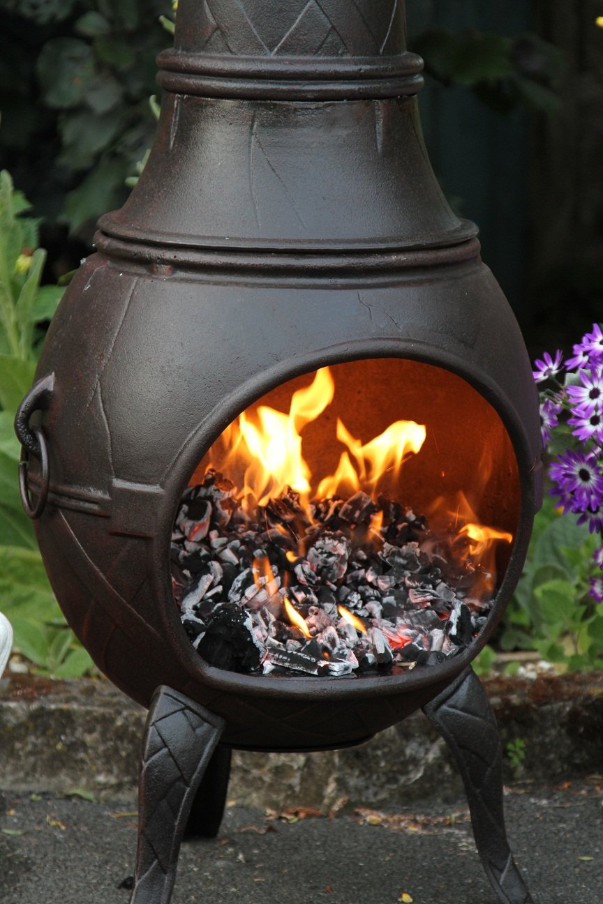 Burning coals close up
