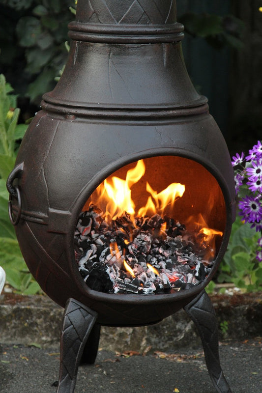 Burning coals close up