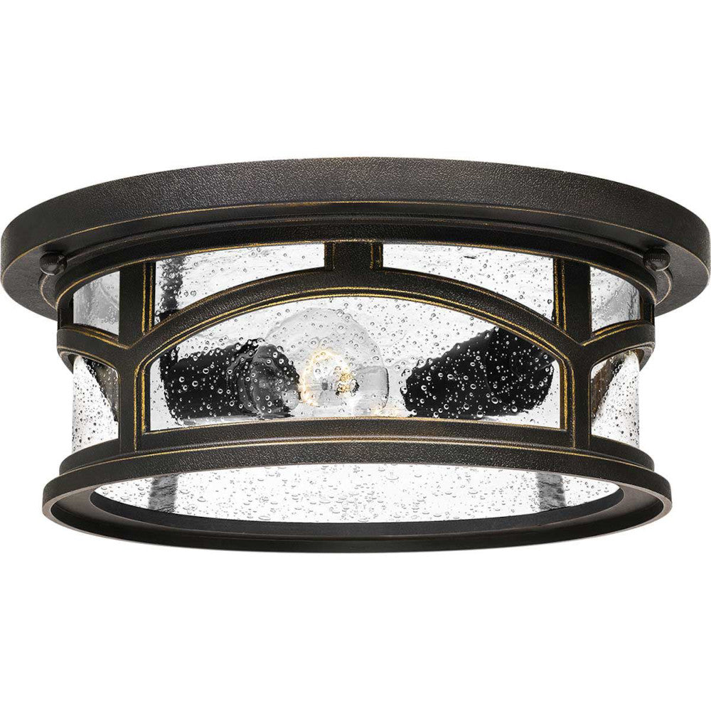 'Calke' Flush Fit Ceiling Light With Seeded Glass