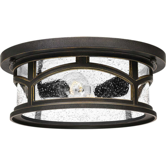 'Calke' Flush Fit Ceiling Light With Seeded Glass