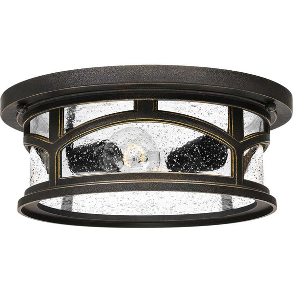 'Calke' Flush Fit Ceiling Light With Seeded Glass