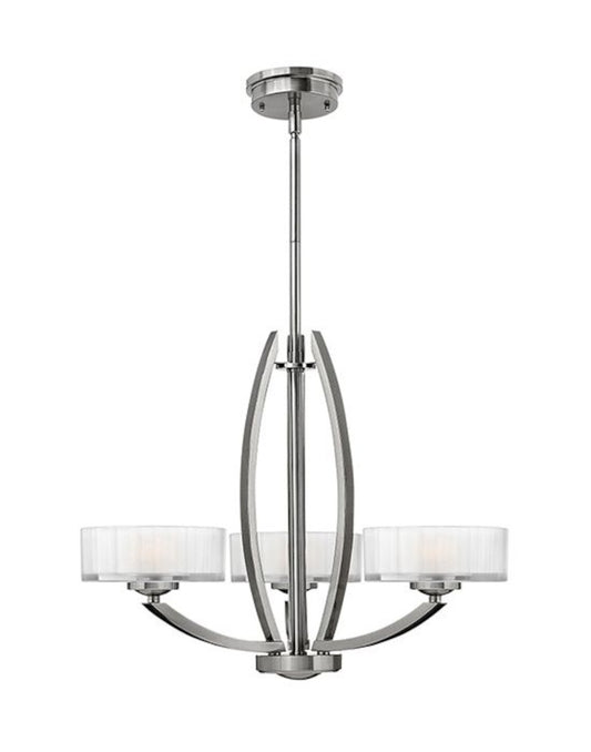 'Calveley' Three Light Nickel Pendant Light 