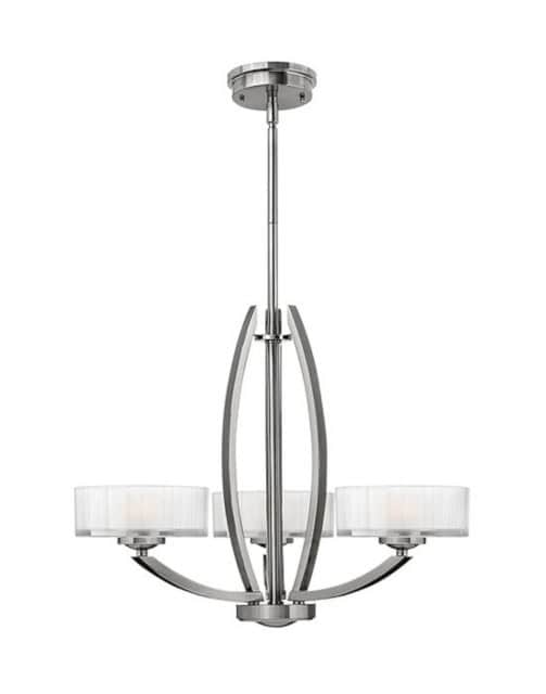 'Calveley' Three Light Nickel Pendant Light - thumbnail