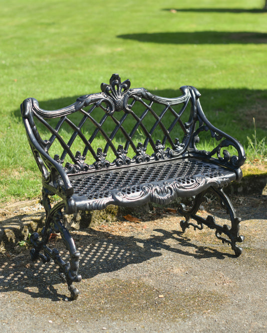 'Camden' Traditional Black Two Seater Bench
