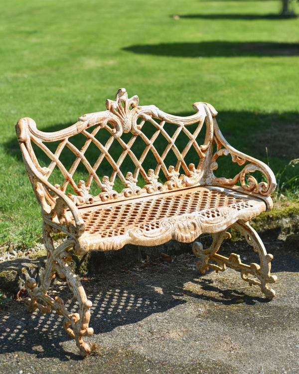 'Camden' Traditional Rustic Cream Two Seater Bench