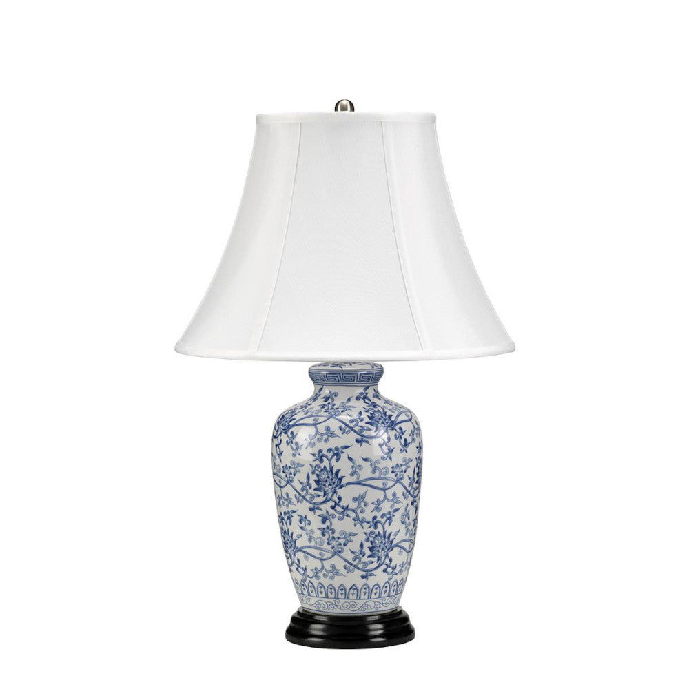 The floral inspired table lamp not illuminated