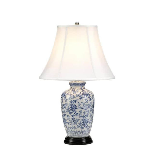 'Capheaton' Blue And White Table Lamp - thumbnail