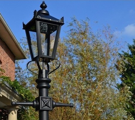 caravan site black lamp post outdoors
