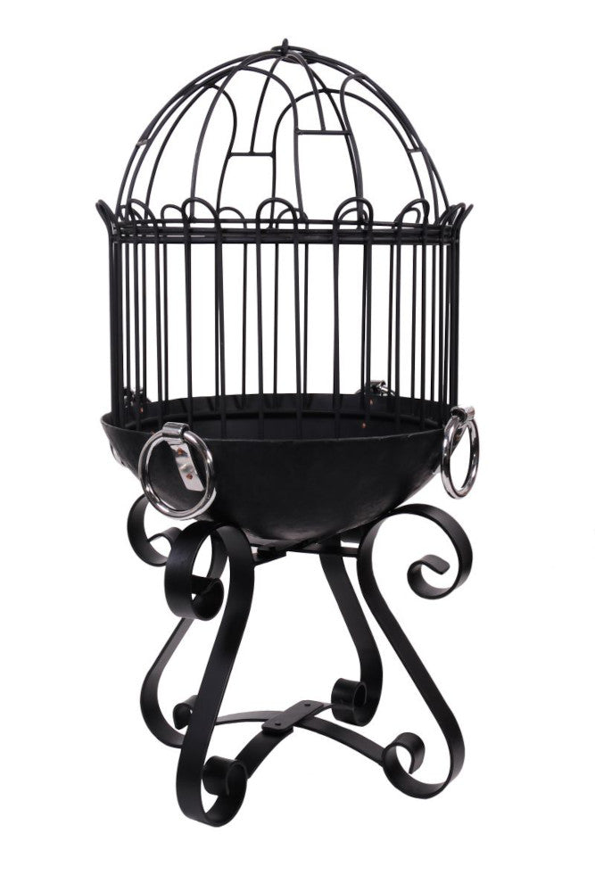 'Carclew' Ornate Wrought Iron Fire Pit And Barbecue on a white background 
