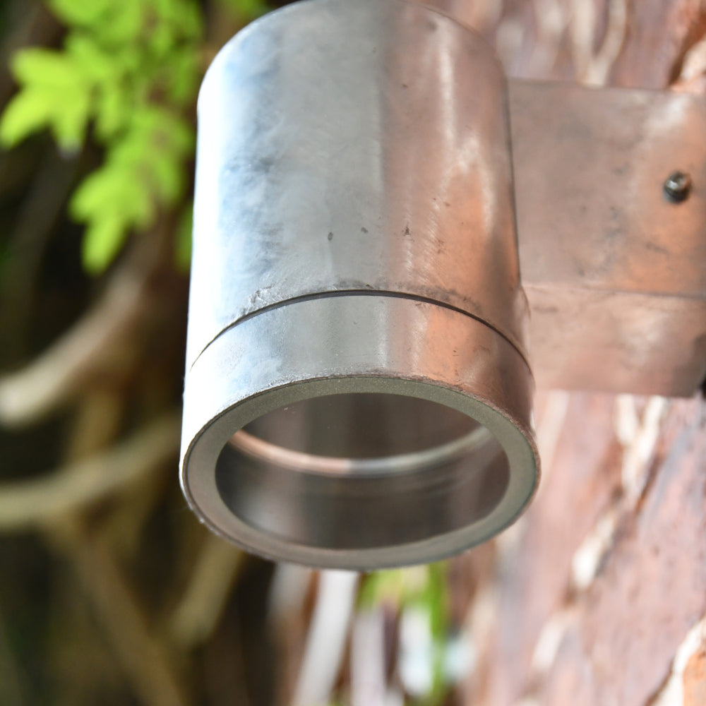 Underneath view of the circular wall light