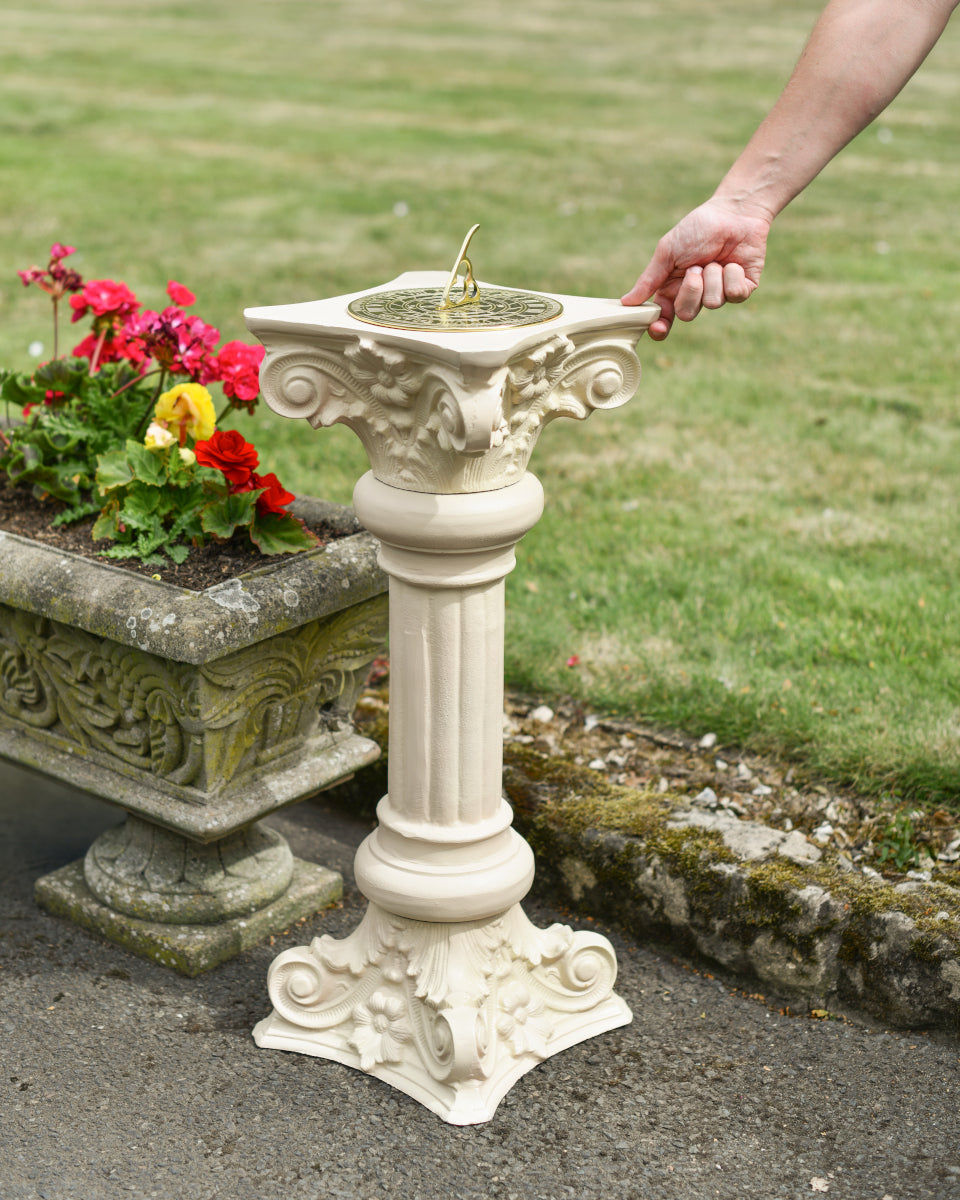 Life size scale of the cream pillar