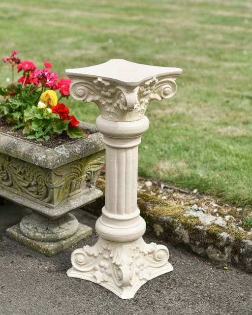 Cast Aluminium 'Floreale' Cream Pillar - thumbnail