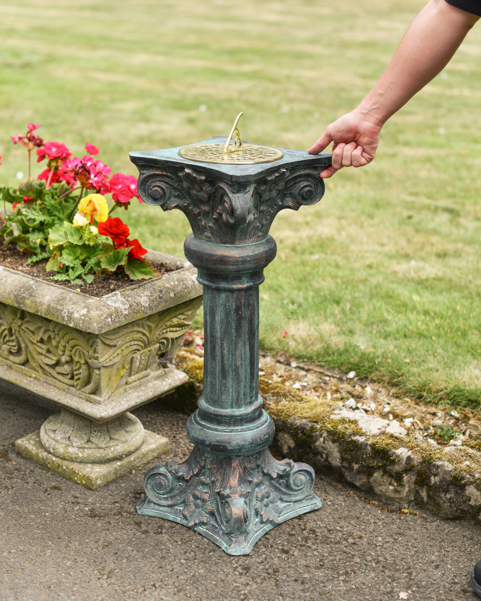 Life size scale of the verdigris pillar
