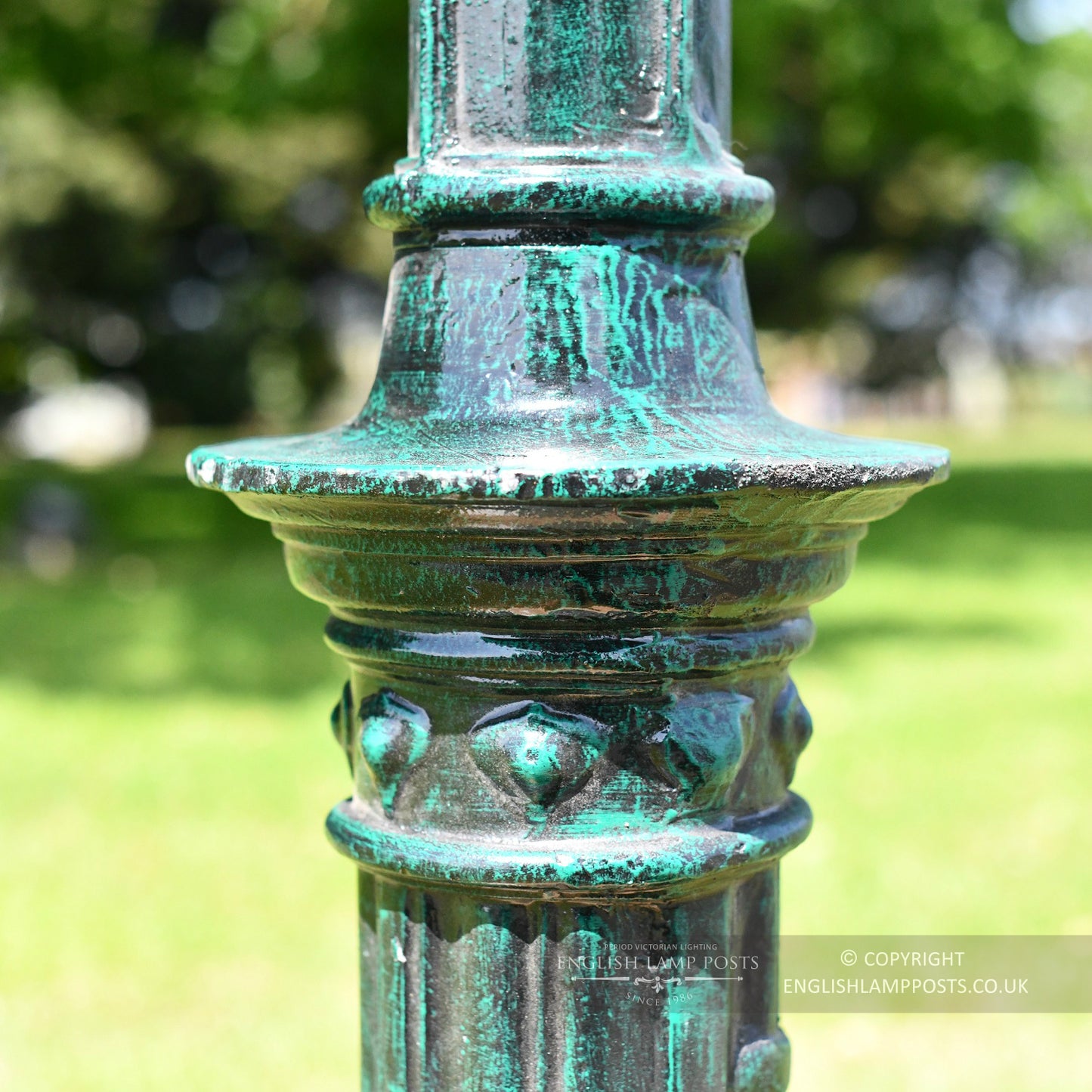 Cast Detailing On Verdigris Lamp Post