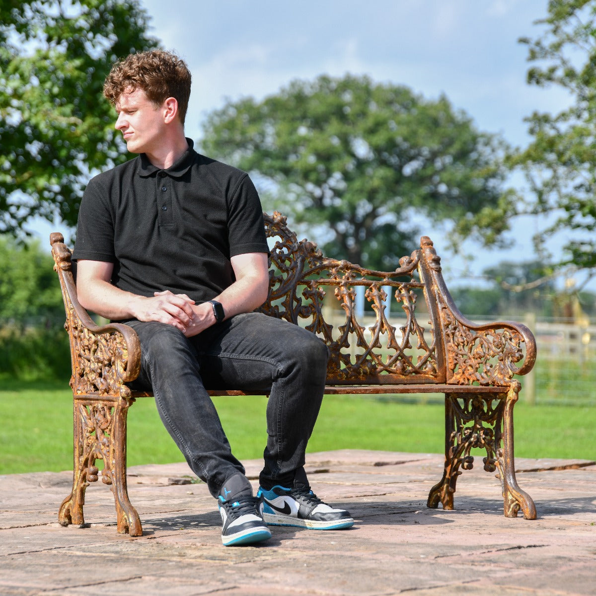 Heavy Cast Iron Rustic Gothic Garden Bench